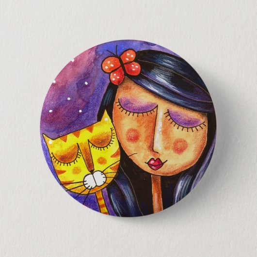 Badge Rond 5 Cm Heureux - bouton (Devant)