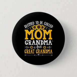 Badge Rond 5 Cm Heureux D'Être Appelé Maman Grand-Mère Grand Grand