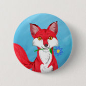 Badge Rond 5 Cm Heureux Fox (Devant)