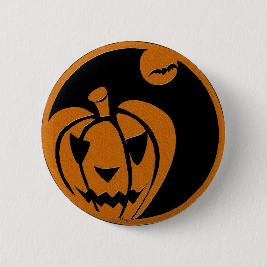 Badge Rond 5 Cm heureux halloween Jack-o'-lantern (Devant)