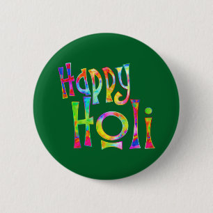 Badge Rond 5 Cm HEUREUX HOLI ! - Diffuser le message Holi