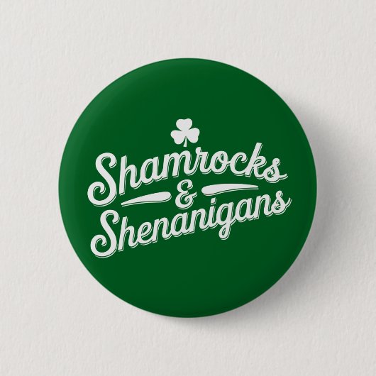 Badge Rond 5 Cm Heureux Jour de la Saint Patrick Lucky Shamrock&Sh (Devant)