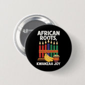 Badge Rond 5 Cm Heureux Kwanzaa bougies Afrique Fête Afrique Améri (Devant & derrière)