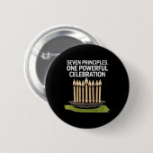Badge Rond 5 Cm Heureux Kwanzaa bougies Afrique Fête Afrique Améri (Devant & derrière)