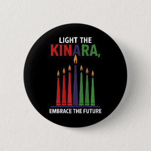 Badge Rond 5 Cm Heureux Kwanzaa bougies Afrique Fête Afrique Améri