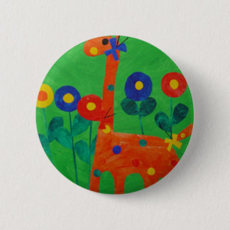 Badge Rond 5 Cm Heureux le bouton de girafe