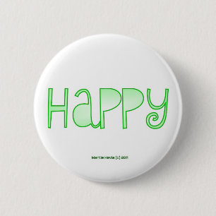 Badge Rond 5 Cm Heureux - un mot positif