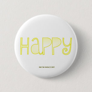 Badge Rond 5 Cm Heureux - un mot positif