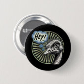Badge Rond 5 Cm Hey Ostrich Bubble Button (Devant & derrière)