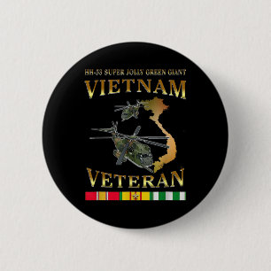 Badge Rond 5 Cm Hh-53 Super Jolly Green Giant Helicopter Vietnam V