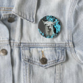 Badge Rond 5 Cm hi-fi llama. (En situation)