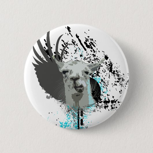Badge Rond 5 Cm hi-fi llama. (Devant)