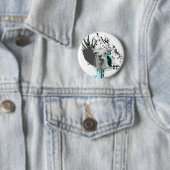 Badge Rond 5 Cm hi-fi llama. (En situation)