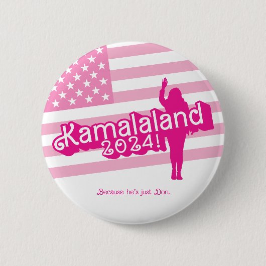 Badge Rond 5 Cm "Hi Kamala" - Bouton rond (slogan A) (Devant)
