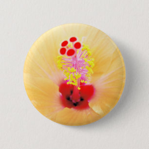 Badge Rond 5 Cm Hibiscus