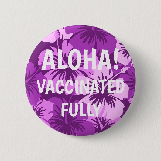 Badge Rond 5 Cm Hibiscus épopé Hawaïen Floral Aloha Vacciné (Devant)