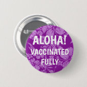 Badge Rond 5 Cm Hibiscus Pareau vacciné hawaïen en détresse (Devant & derrière)