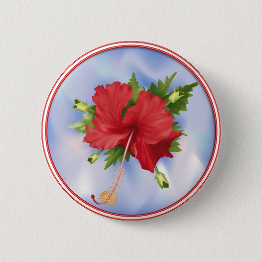 Badge Rond 5 Cm Hibiscus sur la glace (Devant)
