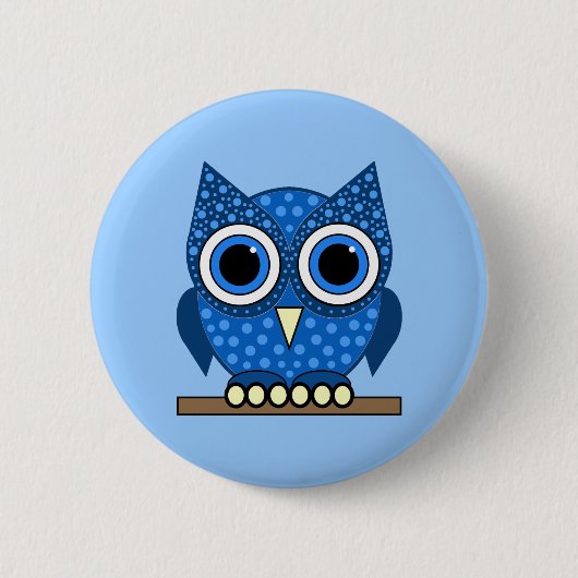 Badge Rond 5 Cm hibou (Devant)