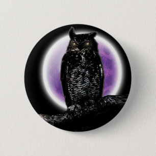 Badge Rond 5 Cm Hibou