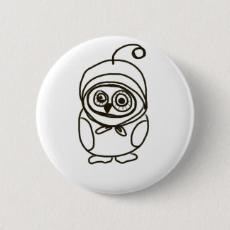 Badge Rond 5 Cm hibou aimable simple