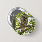Badge Rond 5 Cm Hibou barré (Devant & derrière)