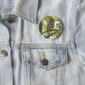 Badge Rond 5 Cm Hibou barré (En situation)