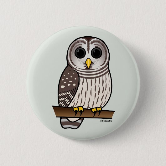 Badge Rond 5 Cm Hibou barré de bande dessinée (Devant)