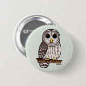 Badge Rond 5 Cm Hibou barré de bande dessinée (Devant & derrière)
