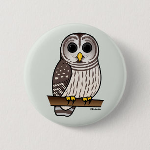 Badge Rond 5 Cm Hibou barré de bande dessinée