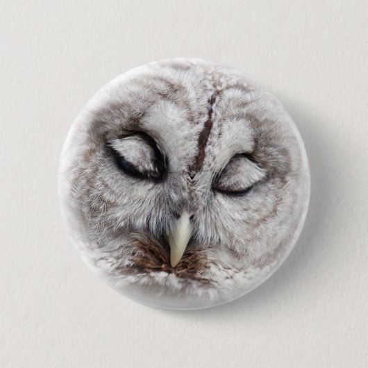 Badge Rond 5 Cm Hibou barré timide (Devant)