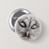 Badge Rond 5 Cm Hibou barré timide (Devant & derrière)