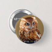 Badge Rond 5 Cm Hibou Brown (Devant & derrière)