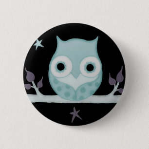 Badge Rond 5 Cm Hibou calme
