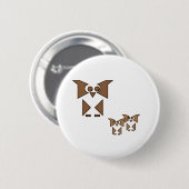 Badge Rond 5 Cm Hibou cubiste (Devant & derrière)