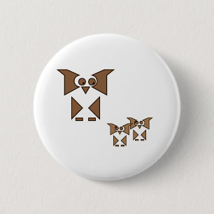 Badge Rond 5 Cm Hibou cubiste