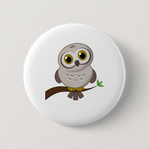 Badge Rond 5 Cm Hibou Cutie