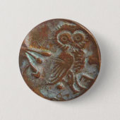 Badge Rond 5 Cm Hibou d'Athènes (Devant)