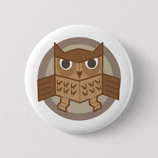 Badge Rond 5 Cm hibou de boîte (Devant)