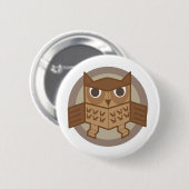 Badge Rond 5 Cm hibou de boîte (Devant & derrière)