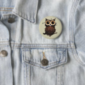 Badge Rond 5 Cm Hibou de café (En situation)
