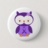 Badge Rond 5 Cm Hibou de fibromyalgie (Devant)
