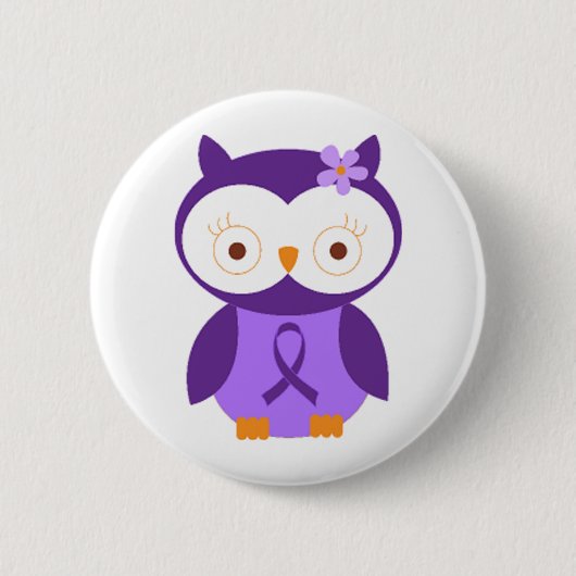 Badge Rond 5 Cm Hibou de fibromyalgie (Devant)