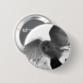 Badge Rond 5 Cm Hibou de grange (Devant & derrière)