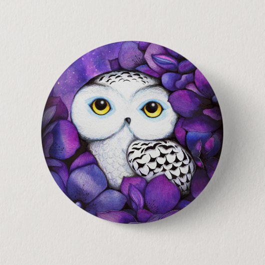 Badge Rond 5 Cm Hibou de Milou (Devant)