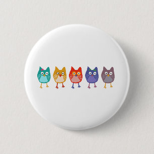 Badge Rond 5 Cm Hibou de nous