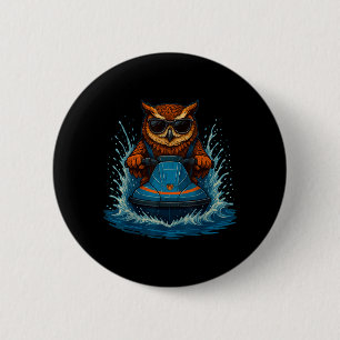 Badge Rond 5 Cm Hibou drôle avec des lunettes de soleil Animal pil