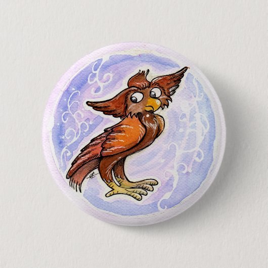 Badge Rond 5 Cm hibou médiéval (Devant)
