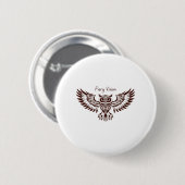 Badge Rond 5 Cm Hibou Phénix – Vision Fougueuse (Devant & derrière)