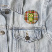 Badge Rond 5 Cm Hibou sage (En situation)